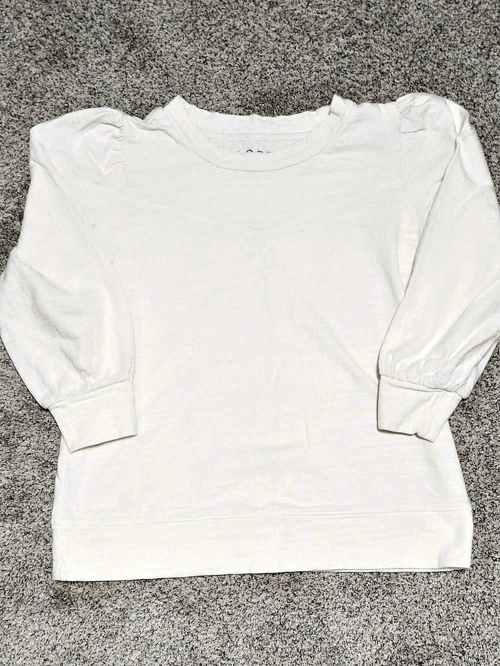 LOFT Pleated Puff Sleeve Sweatshirt White Size Medium